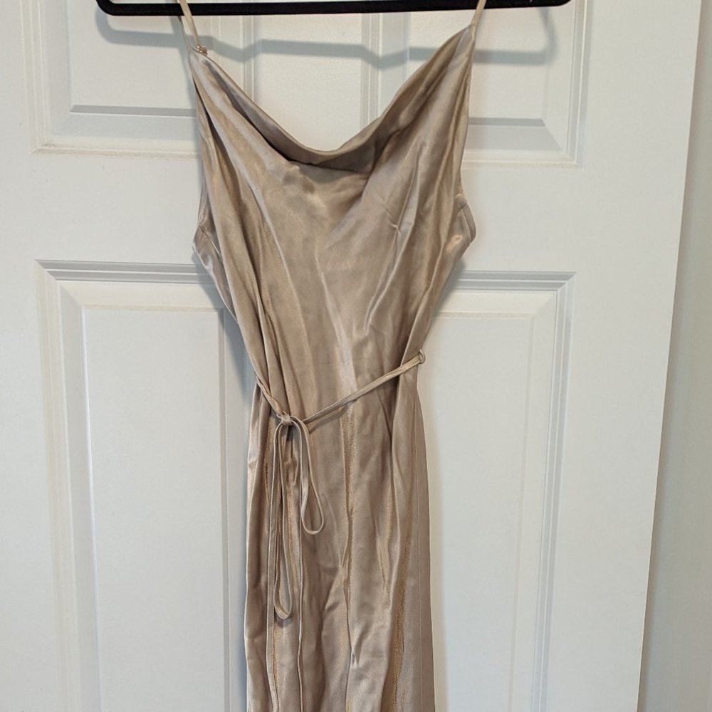 Shona Joy La Lune Bias Cowl Dress Gold